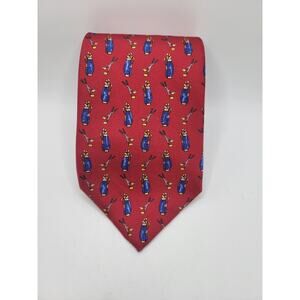 Lauren by Ralph Lauren Tie Golf Clubs Bag Caddy Red 100% Silk Made in USA